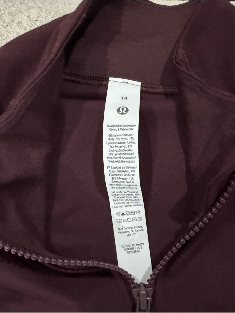 Lululemon Define Full Length Goodnight Plum Sz 14 NWOT - Picture 5 of 6